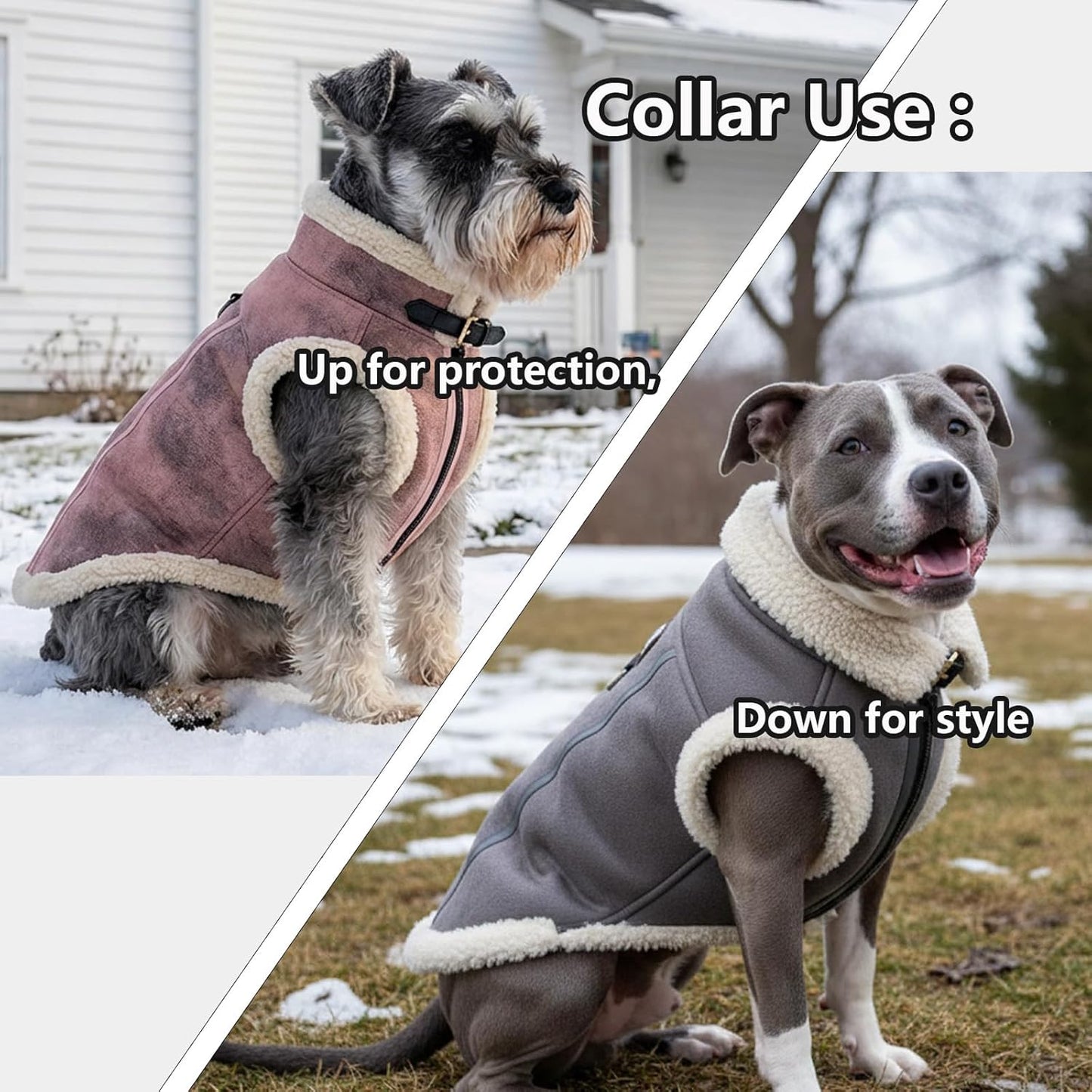 Retro Aviator Dog Jacket – Faux Leather Winter Coat with Plush Sherpa Fleece Lining for Dogs, Pilot Style Costume for Extra Large Puppies, Bomber Windbreakers for Boy & Girl Doggie, Pink XXL