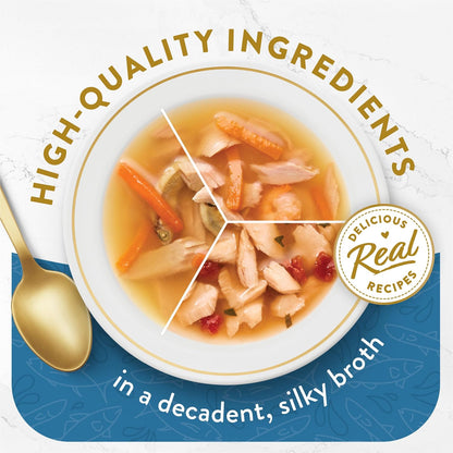 Purina Fancy Feast Lickable Wet Cat Food Broth Complement Classics Collection Variety Pack - (Pack of 12) 1.4 oz. Pouches