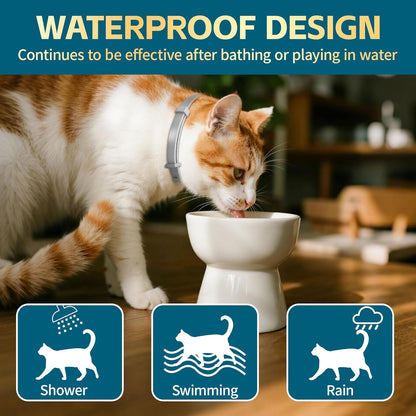 Flea and Tick Collar for Cats – 12-Month Protection – Adjustable & Waterproof – Safe, Long-Lasting Repellent for Fleas, Ticks, Lice & Mosquitoes – Fits Small, Medium & Large Cats 4pack