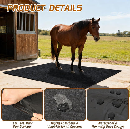 4x6 Ft Horse Stall Mat, Stable Mat for Horses Back Non-Slip Design Mat Backing Moisture Absorbent Easy to Clean for Horses Livestock Stables Barns Kennels Garages