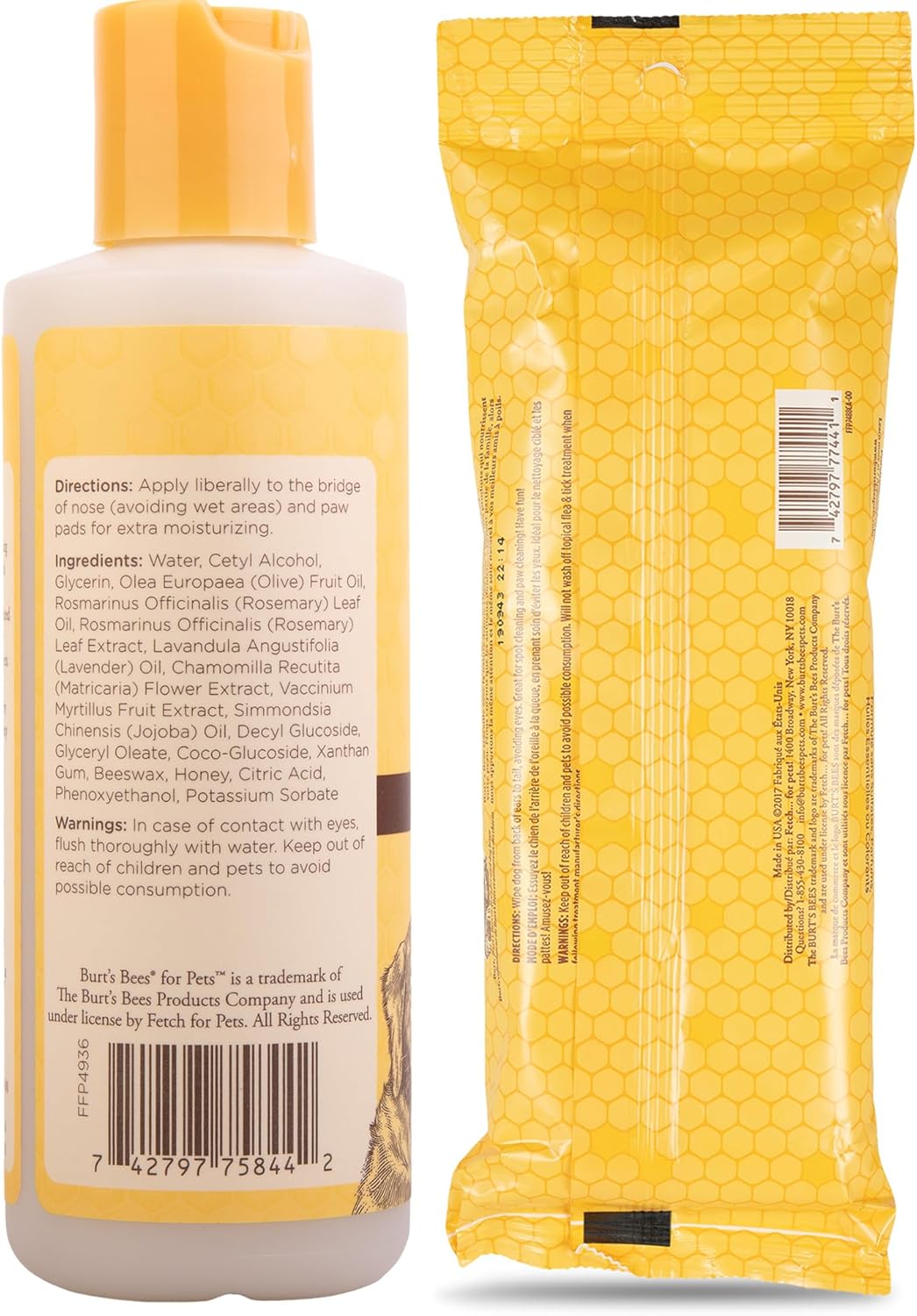 BURT'S BEES FOR PETS Dog Care Bundle: Nose & Paw Lotion, 4oz, Plus Hypoallergenic Wipes for Dogs, 50ct Naturally Derived Ingredients, Moisturizing Care for Canines