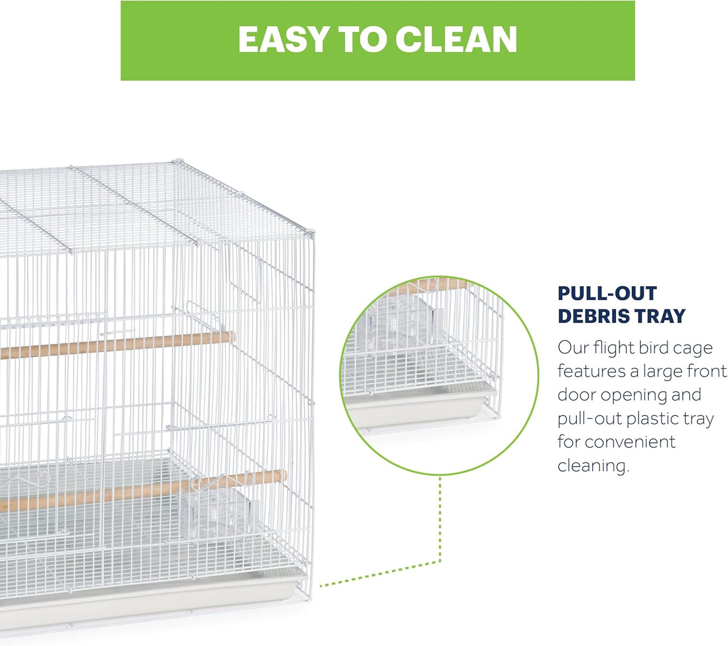 Prevue Pet Products Flight Cage Metal Steel Bird Crate, Multi-Bird Home Stackable Cage for Birds, Home Crate for Extra-Small Pet Parakeets, Finches, and More, White