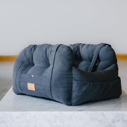 Dog Car Booster Seat for Small Dogs, Handmade Comfortable and Robust Design, Small Dog Owner Gift, Travel Bed with Safety Seatbelt, Secure Straps, Perfect for Dogs Under 30 Lbs