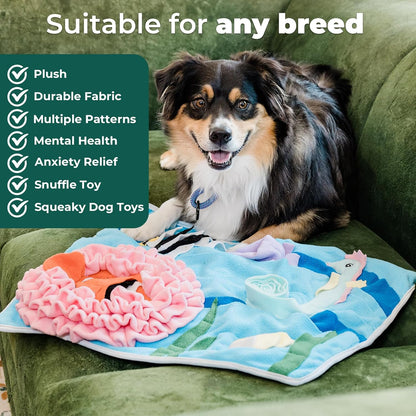 Snuffle Mat for Dogs Under The Sea, Large Dog Snuffle Mat 21” x 18.5”, Dog Enrichment Toy Slow Feeder, Puppy Toys to Keep Them Busy, Machine Washable, Lick mat All Breeds Sizes