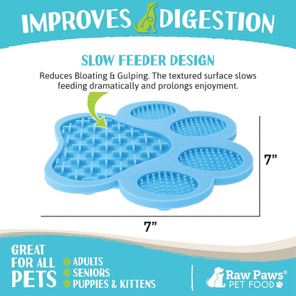 Raw Paws Licking Mats, 2-ct - Boredom Busters for Dogs in Shower, Licking Mat for Dogs - Dog Distraction Mat, Dog Slow Feeder Mat - Interactive Mat for Calming Anxiety - Lick Pad Mat for Dogs & Cats