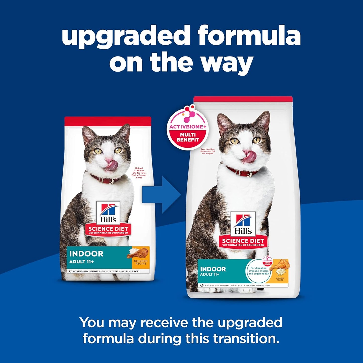 Hill's Science Diet Indoor, Senior Adult 11+, Easy Litter Box Cleanup, Dry Cat Food, Chicken Recipe, 7 lb Bag