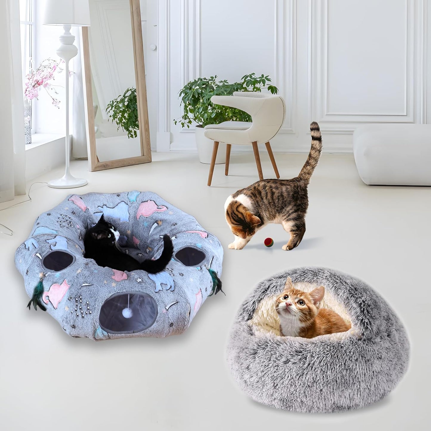 Cat Cave for Puppy and Kitty,Cat Tunnel Bed,Cat Toys for Indoor
