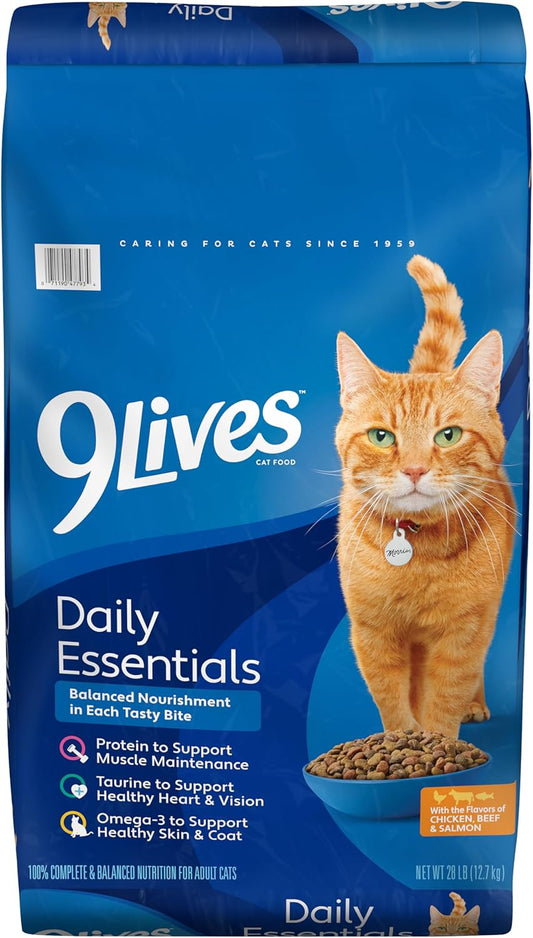 9Lives Daily Essentials Dry Cat Food, 28 Pound Bag