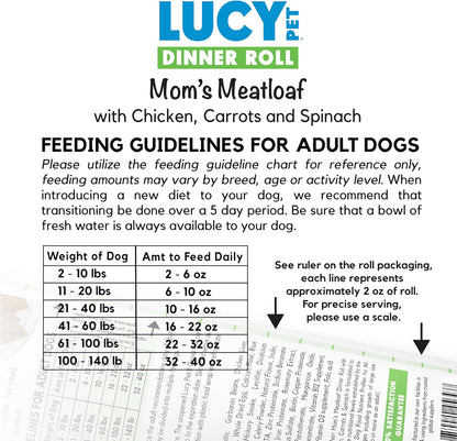 Lucy Pet Dinner Rolls-Mom's Meatloaf Chicken with Carrots and Spinach 4lb