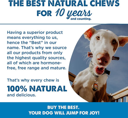 Best Bully Sticks Beef-Wrapped Collagen Sticks - 6 Inch 10 Count (Pack of 1) - Natural, USA Baked and Packed, Easily Digestible, Limited Ingredient, Rawhide Alternative Treat