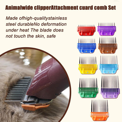 Wide Clipper Guard Attachment for A5 Type Wide Blade, Compatible with Andis, Wahl, Oster, Pet Grooming Attachment, Stainless Steel Professional Comb (3mm or 1/8")