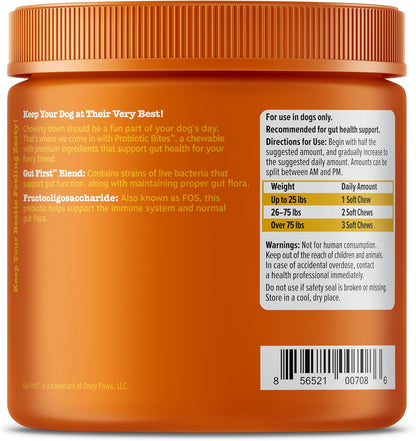 Zesty Paws Probiotics for Dogs - Digestive Enzymes for Gut Flora, Digestive Health, Diarrhea & Bowel Support - Clinically Studied DE111 - Dog Supplement Soft Chew for Pet Immune System - Pumpkin