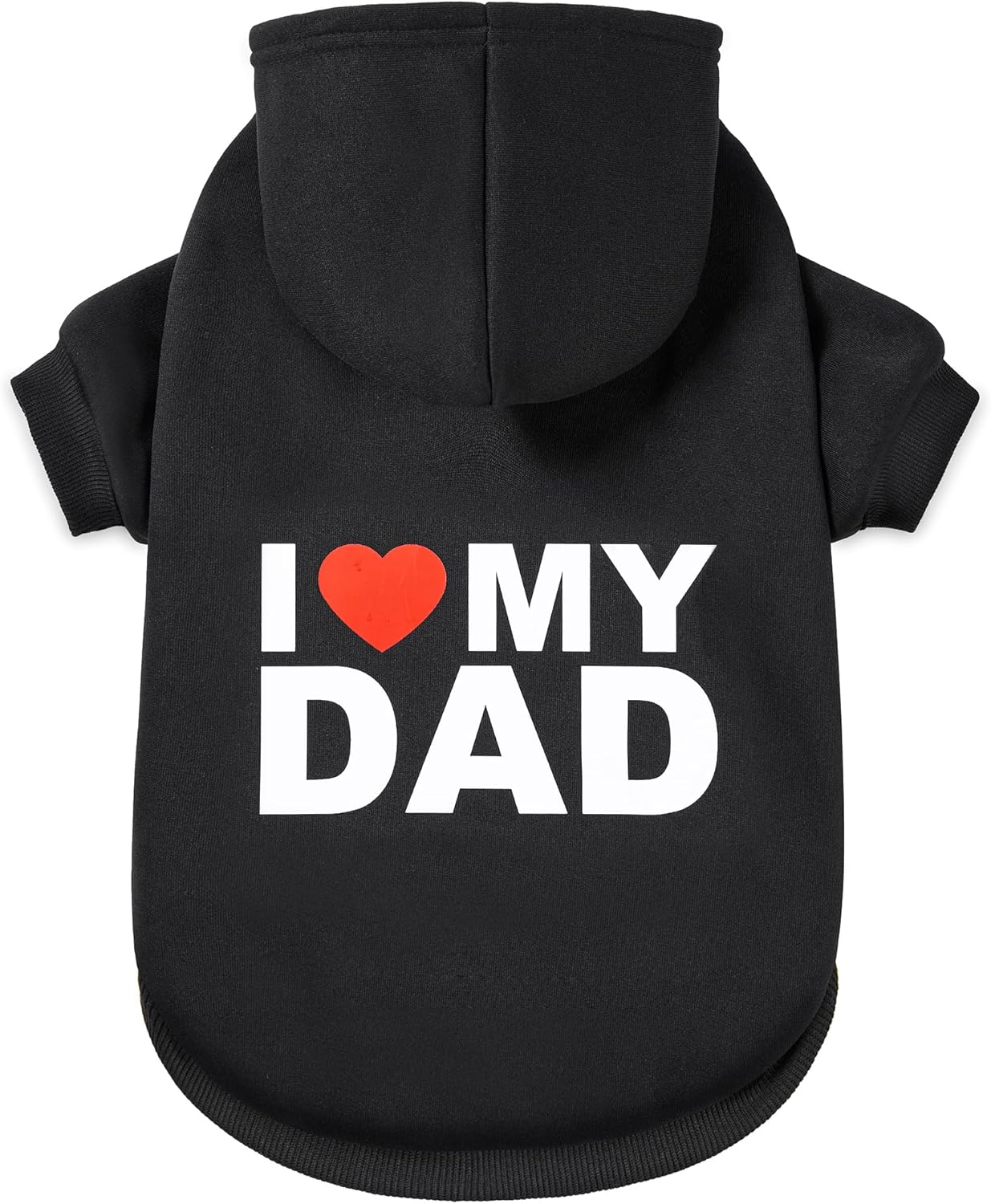 GreenJoy Dog Sweater Dog Hoodie Cold Weather Dog Coat Hooded Sweatshirt for Puppies,Cats, Small Medium Large Dogs (Medium, Black (I Love My Dad))