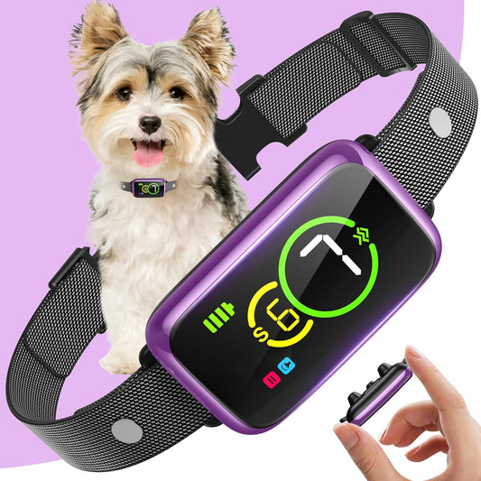 Smart Dog Bark Collar, Automatic Stop Bark Collar for Large, Medium, Small Dogs, Safe & Humane Barking Collar with Beep, Vibration & 7 Adjustable Sensitivity, Anti Barking Device IP67 Waterproof