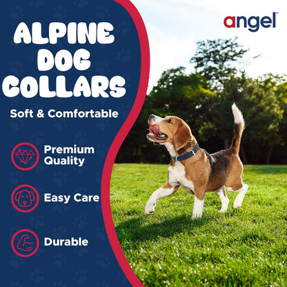 Angel Pet Supplies Alpine Plain Dog Collar by Angel. 26 X 1.25, Midnight Black, 41040