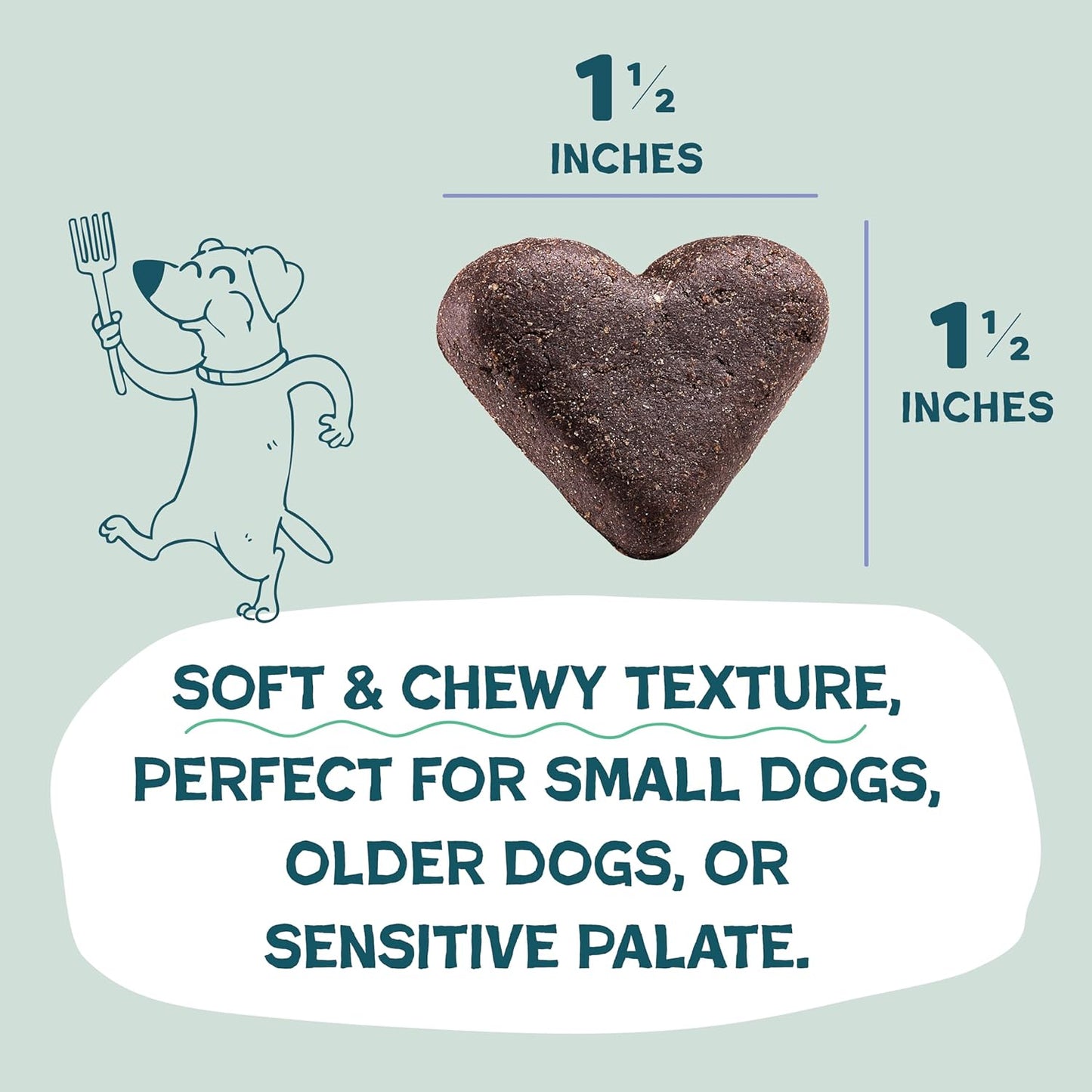 Shameless Pets Soft-Baked Dog Treats, Blueberried Treasure - Natural & Healthy Dog Chews with Mint for Immune Support - Made in USA, Free from Grain, Corn & Soy - 1-Pack