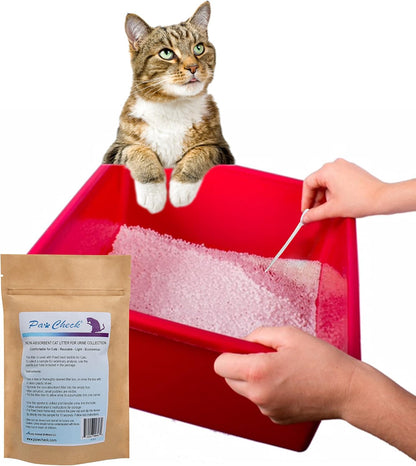 Cat Litter for Urine Collection - Reusable and Non-Absorbent Cat Urine Collection Home Kit Intended to Monitor Cat Health