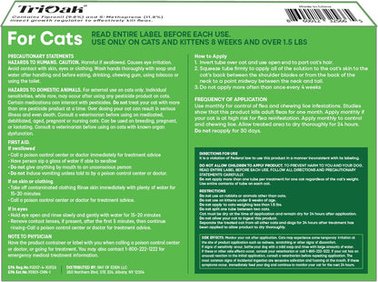 Flea and Tick Prevention for Cats: Flea & Tick Topical for Cats Over 1.5lbs, 6 Dose Flea and Tick Control/Prevention for 6 Months (6 Pack)