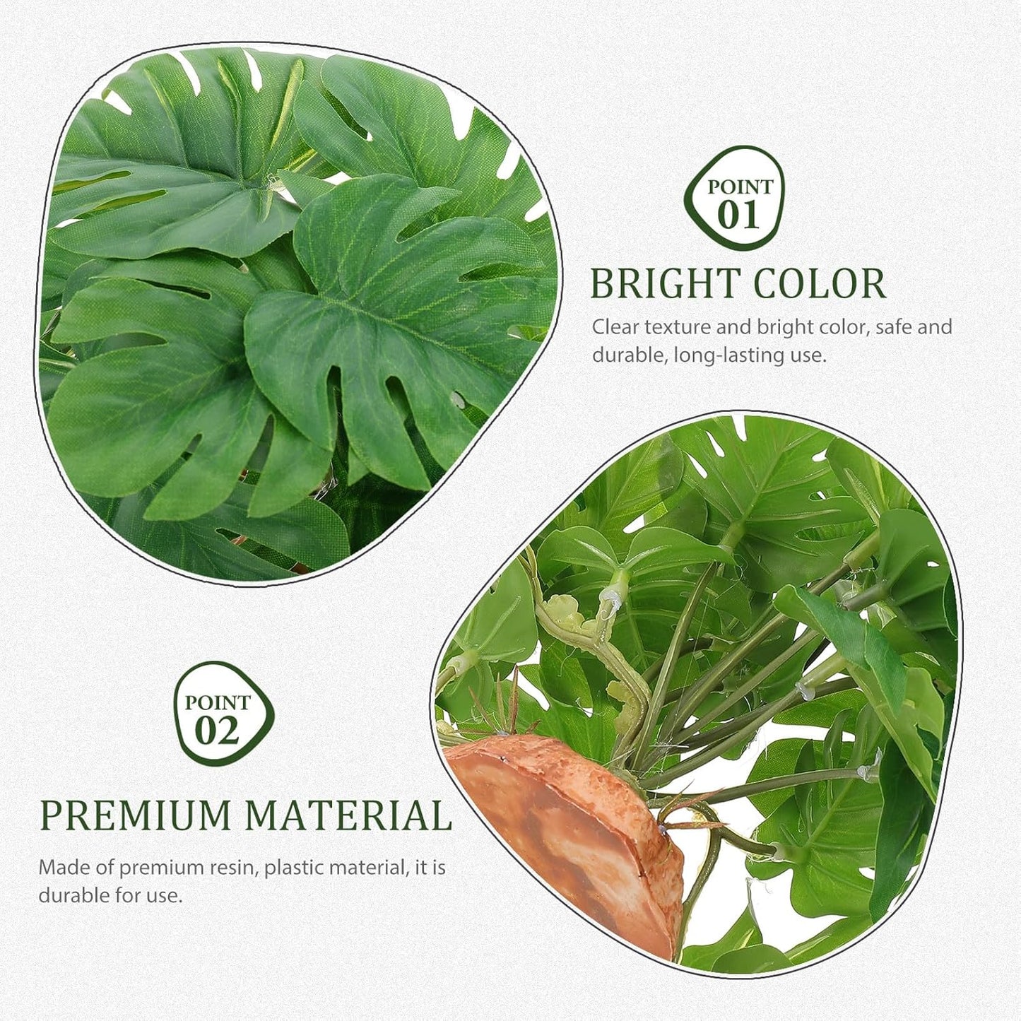 BESTonZON Reptile Tank Artificial Plants Landscape Decor Simulated Terrarium Hidden Plant for Lizard Turtle Spider Frog Habitat Box