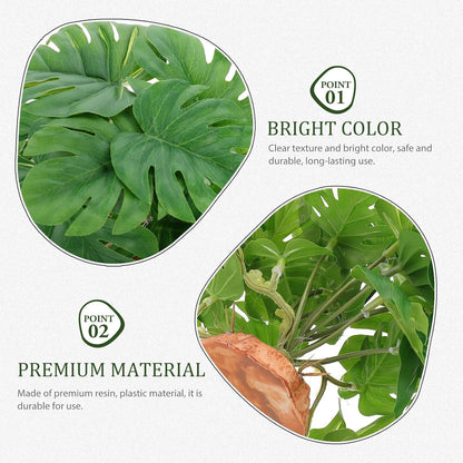 BESTonZON Reptile Tank Artificial Plants Landscape Decor Simulated Terrarium Hidden Plant for Lizard Turtle Spider Frog Habitat Box