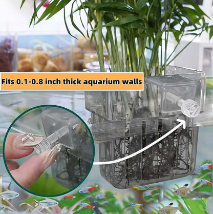 ARREBOL 2 Pack Clear Aquarium Plant Holder Top Hanging Fish Tank Plant Holders Fits up to 0.8in Tank Edges
