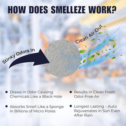 SMELLEZE Reusable Formaldehyde Odor Remover Deodorizer XXL Pouch: Rids Formaldehyde Smell Without Scents in 300 Sq. Ft.