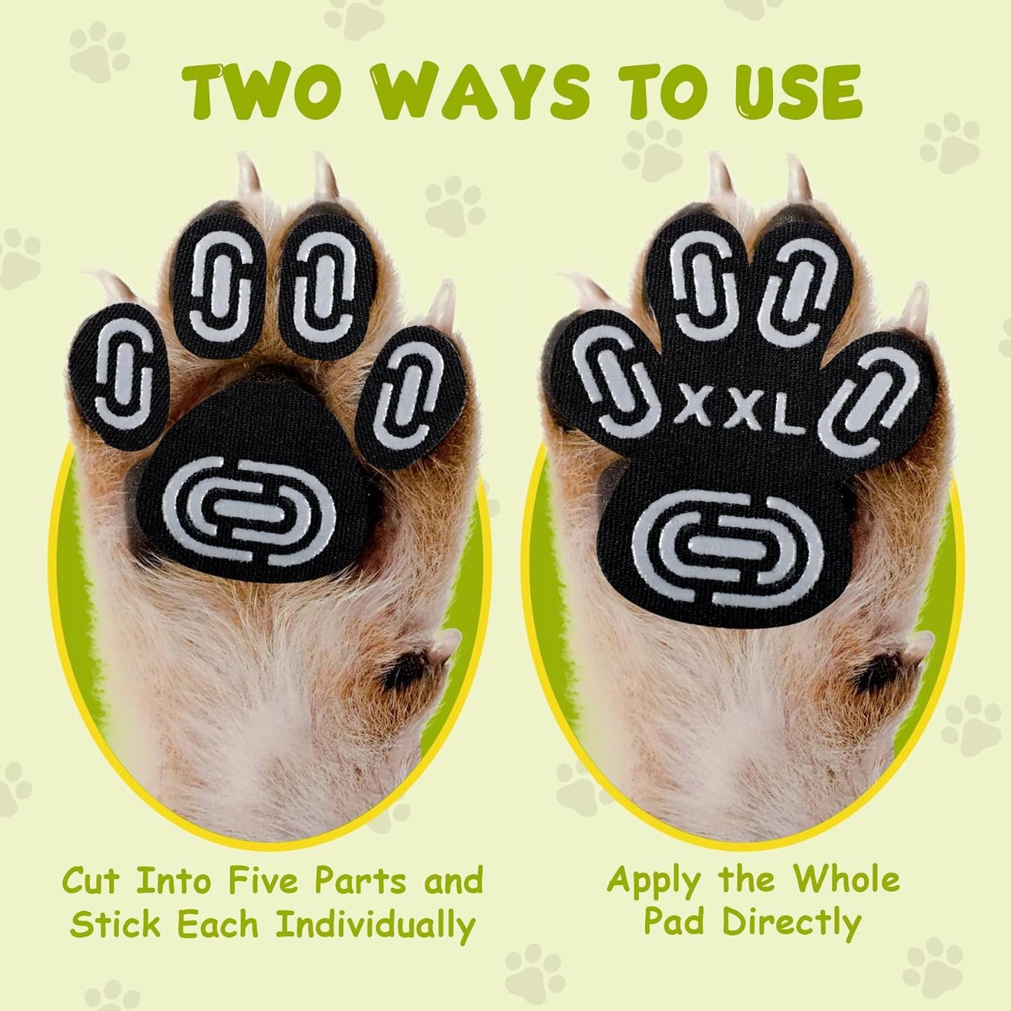 Dapaw Dog Paw Protector Pads, Anti-Slip Paw Grip for Senior & Injured Dogs on Hardwood & Tile Floors, Paw Stickers for Hot Pavement with Strong Traction (5 Sets, 20 Pcs) XXXL