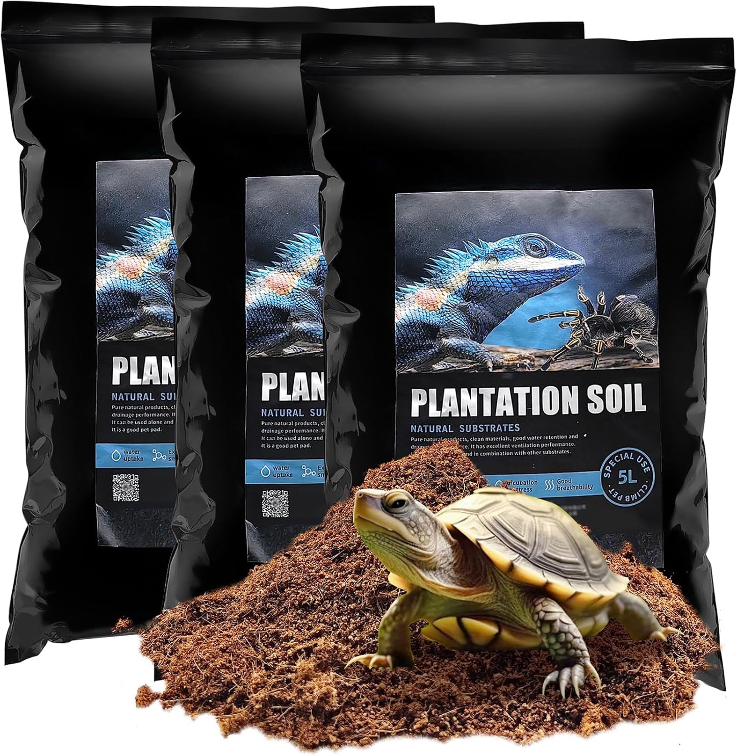 VCEPJH Loose Coconut Fiber Substrate 3 Pack Natural Coco Coir Reptile Bedding Tortoise Substrate Soil Habitat Accessories for Tarantula Snake Bearded Dragon Spiders Hermit Crabs