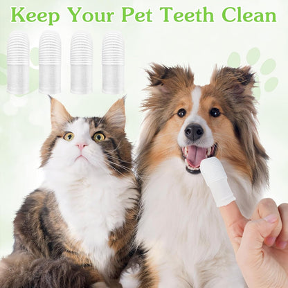 30Pcs Cat & Dog Toothbrush Finger, Soft Fabric Finger Toothbrush for Dogs Cats, Washable & Reusable Teeth Cleaning Wipes Toothbrushes Fingers Dental Wipes Gum Care Remove Stain