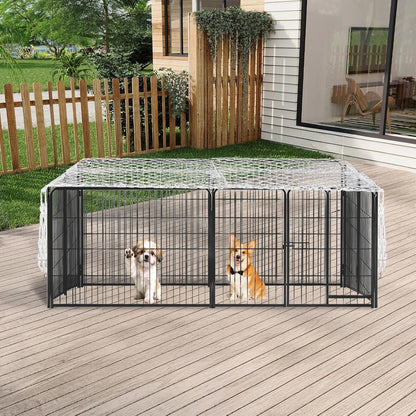 Dog Playpen Cover Net with Metal Fixing Buckle 6.7 * 6.7FT Prevent Small Dogs from Jumping Out of The Playpen (Cover Only)