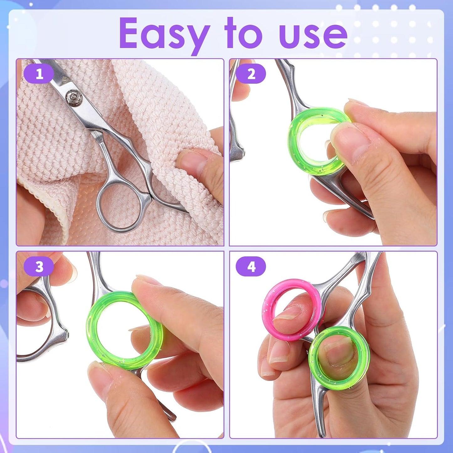 Silicone Scissors Finger Rings, 20 Pcs Soft Scissor Thumb Insert Finger Protection Ring for Pet Grooming Scissor Accessories Dog Grooming Shear Fingers Ring Inserts for Dog Hair Cutting