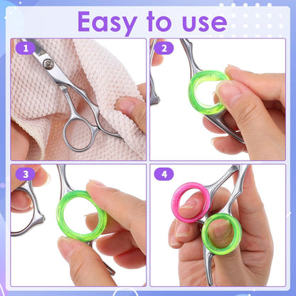 Silicone Scissors Finger Rings, 20 Pcs Soft Scissor Thumb Insert Finger Protection Ring for Pet Grooming Scissor Accessories Dog Grooming Shear Fingers Ring Inserts for Dog Hair Cutting