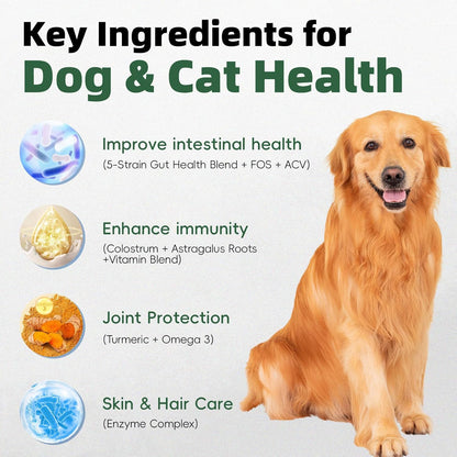 Probiotics for Dogs, Improve Itchy Skin Itchy Ears, Yeast Balance, Immune Support, Dog Probiotics (10 Billion CFU) for Dog Skin & Cost Care, Allergy Relief Chews + Vitamins Blend (120 Ct) Chicken