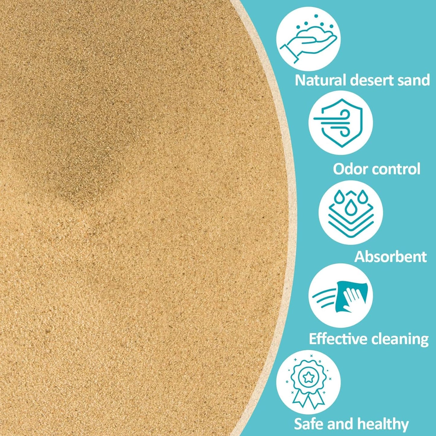 Sukh Hamster Desert Sand 15OZ - Fine Sand Bath for Reptile Hermit Crab Dwarf Hamster Chinchilla Gerbil Turtle as Zoo Med Repti Sand Substrate Hamster Bedding Cleaning Supplies Odor Control Hides Dig