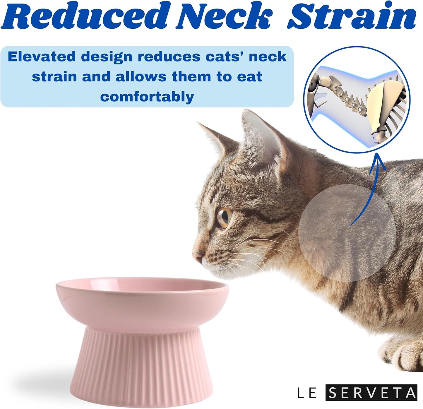 Ceramic Slow Feeder Cat Bowl, Raised Puzzle Feeder, Anti Vomiting Cat Slow Feeder, Elevated Food Bowl, Whisker Friendly Cat Bowl (Pink)