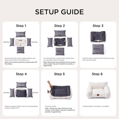 Bedsure Cute Cat Couch for Pets - Fluffy Cat beds with Premium Soft Corduroy Fleece, Fuzzy Cats beds for Indoor Cats with Removable Washable Cover, Supportive Pet Sofa, 24inch, Cream