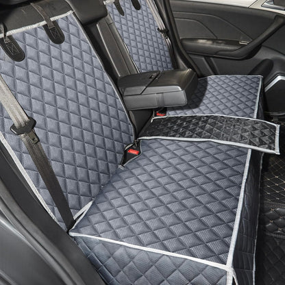 Grey Dog Car Seat Cover for Back Seat,Non-Stick Fur,Pet-Friendly and Waterproof - Universal Fit Interior Protector for Auto, Van, SUV - Ideal for Kids and Pets