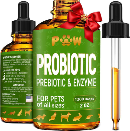 Liquid Probiotics for Dogs & Cats of All Ages | Dog Probiotics to Provide Digestion Balance | Prebiotic Blend for Harmonious Food Absorption | 3 Billion CFU | Herbal Flavor | 2 Oz