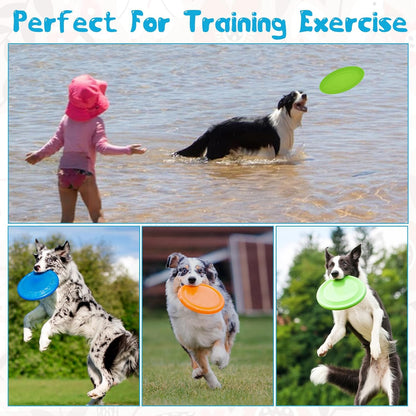 18 Pack Dog Flying Discs, Soft TPR Rubber Flyer Toys for Small Medium & Large Dogs - Interactive, Float in Water, Safe on Teeth, for Outdoor Fetch & Training (6 Colors)