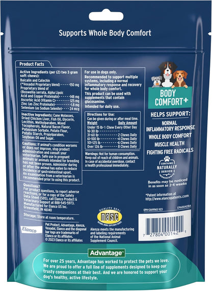 Bundle of K9 Advantix II XL Dogs Over 55 lbs. | 6-Mo Supply + Pet Protect Body Comfort+ Supplement for Dogs | 60 Chews