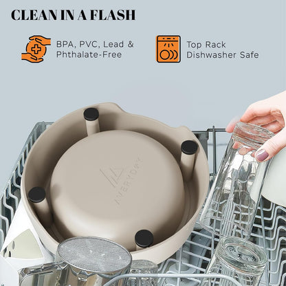 AVERYDAY Slow Feeder Dog Bowl Set with 1 Base and 3 Puzzle Inserts Customizable Design BPA-Free and Dishwasher Safe for Small Medium Large Dogs