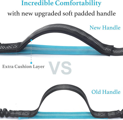 iYoShop Retractable Hands Free Dog Leash - Dual Handle Bungee Waist Leash for Small, Medium and Large Dogs (Medium/Large, 25-150 lbs, Black)