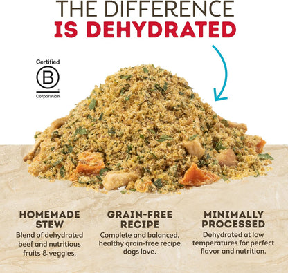 Only Natural Pet MaxBlends Grain Free Beef Recipe Dehydrated Dog Food Formula - High Protein Homemade Stew, Nutrient-Dense Meal for Canine Health - Beef RecipeFlavor - 2 lb Bag (Makes 8 lbs)