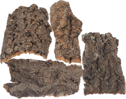 YARNOW 4 Pcs Reptile Bark Cork, Random Shape, 3. 1 to 5. 5 Inch, Wood Bark for Tortoise, Lizard, Gecko, Bearded Dragon, Chameleons