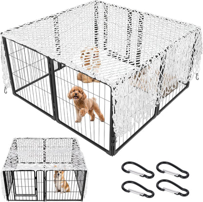 Dog Playpen Cover Net with Metal Fixing Buckle 6.7 * 6.7FT Prevent Small Dogs from Jumping Out of The Playpen (Cover Only)