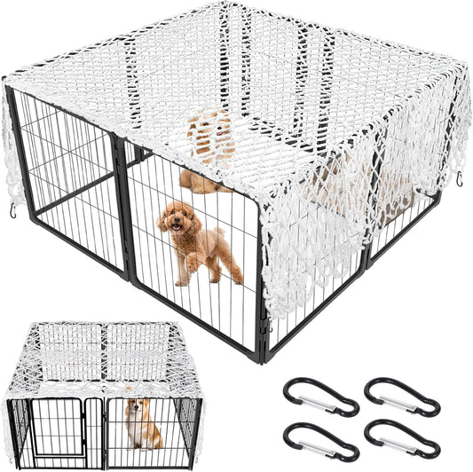 Dog Playpen Cover Net with Metal Fixing Buckle 6.7 * 6.7FT Prevent Small Dogs from Jumping Out of The Playpen (Cover Only)