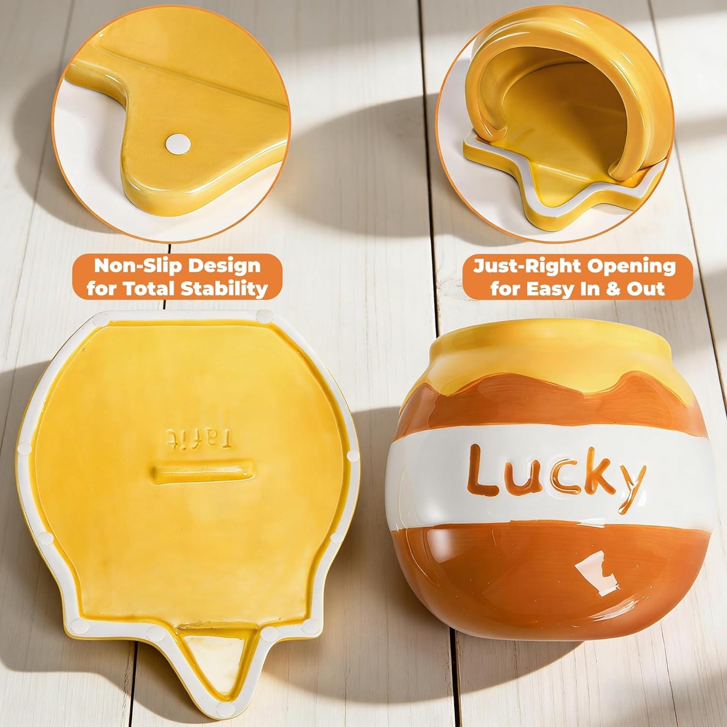 Ceramic Hamster Hideout, Small Pet Hideaway House, Guinea Pig Habitat Decor, Cute Syrian Hut, Chinchilla Cage Accessories for Dwarf Hamsters, Mice, Rats, Toads, Gerbils (Honey Shape)