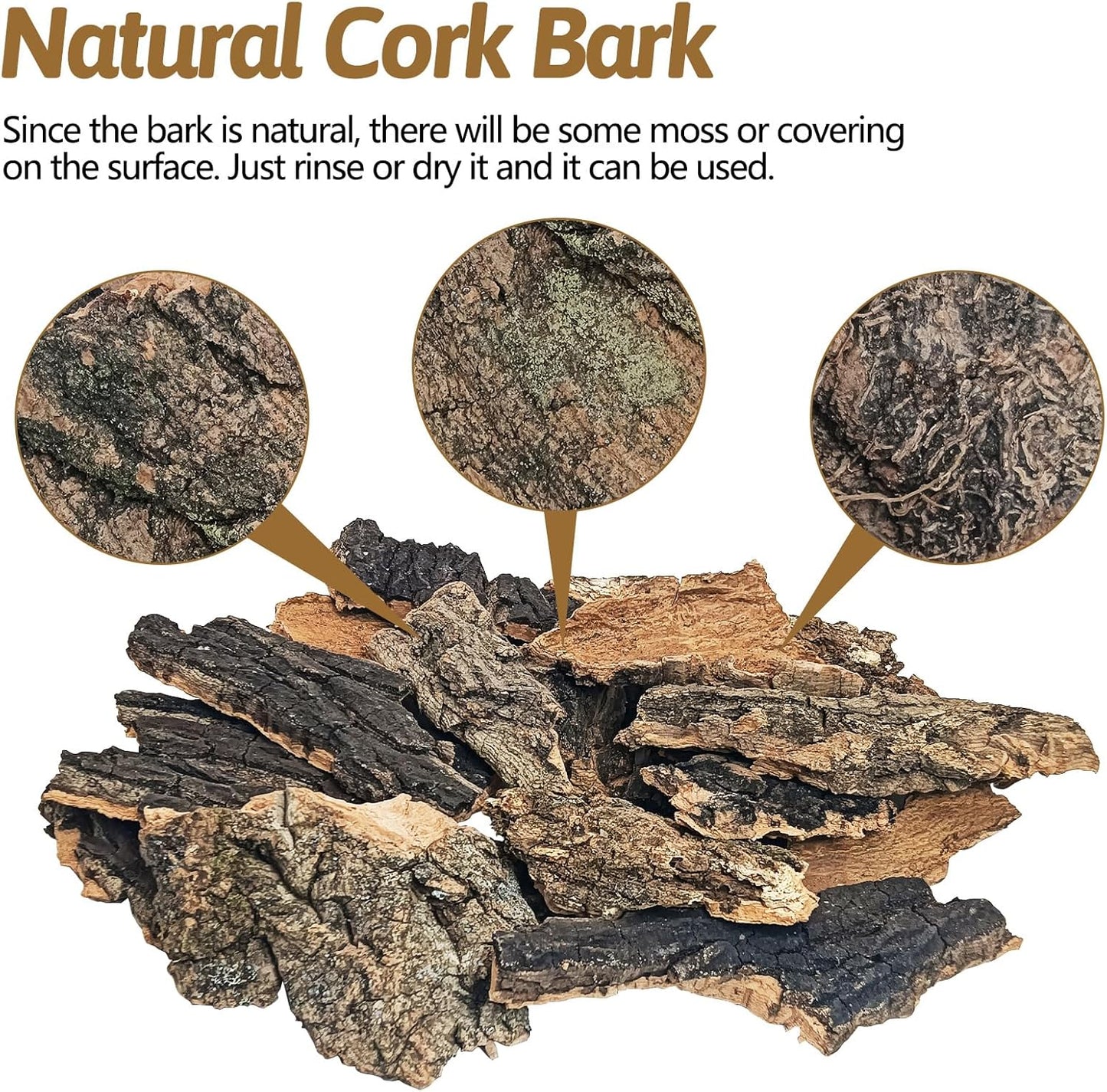 BNOSDM Reptile Cork Bark Substrate 32oz Lizard Bedding for Habitat Natural Flat Cork Wood Bulk Terrarium Reusable Bark Pieces for Chameleon, Ball Python, Crested Gecko, Spider, Tortoise, Tree Frog