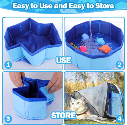 BABORUI Cat Pool Toy with Fish-Water Cat Toys, Portable Cat Pool Toy, Cat Water Toys for Bored Indoor Cats, Interactive Cat Toys for Indoor Cats for Endless Self Play