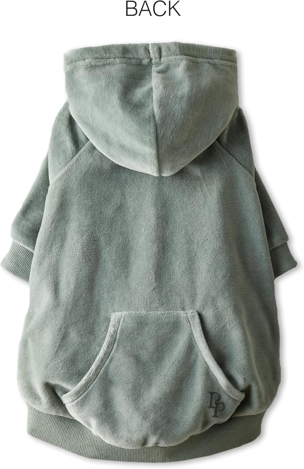 Cooper II Organic Cotton Velour Dog Hoodie Pet Coat for Small, Medium and Large Dogs, Sage, Medium (20-45 lbs)